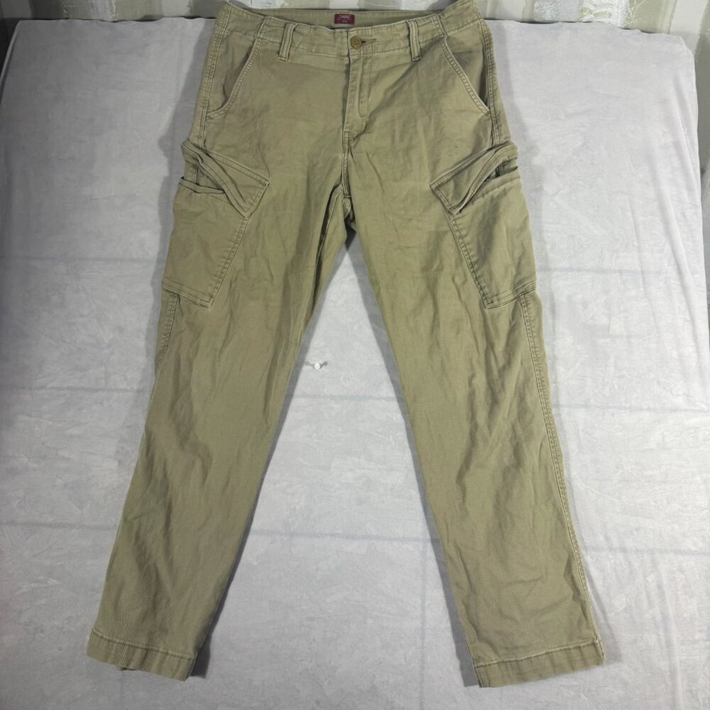 Levi's Men's XX Cargo Pants Green Flat Front Tapered Leg Zip Fly Stretch‎ 31x32